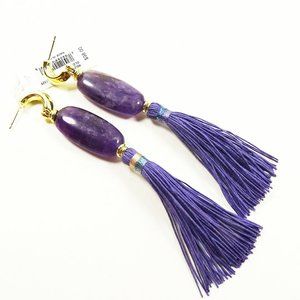 KENDRA SCOTT Insley Gold Plated Statement Earrings in Purple Amethyst